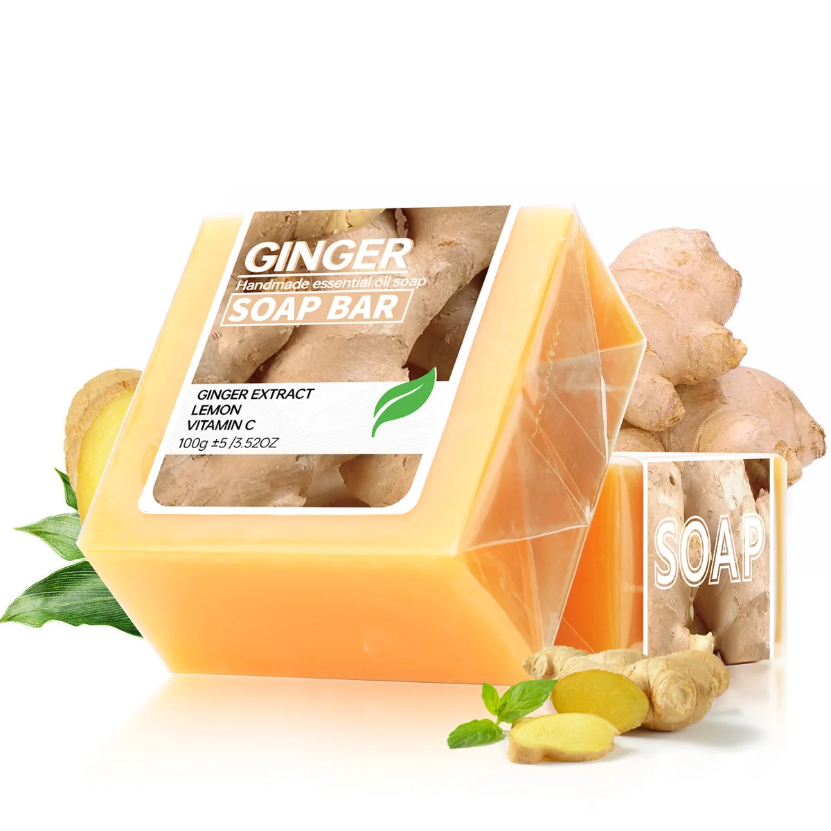 

Имбирное мыло для очищения лица, мыло ручной работы, мыло с эфирным маслом имбиря и лимона, сбалансированное масло для осветления тона кожи, портативное путешествие