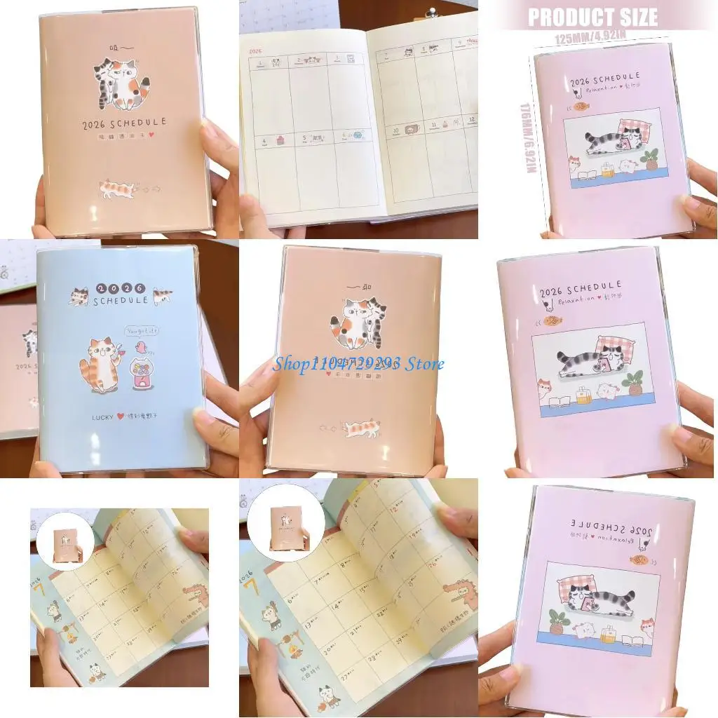 

Y2GD Cats Themed Planner Journal With Monthly Schedule And Week Planner