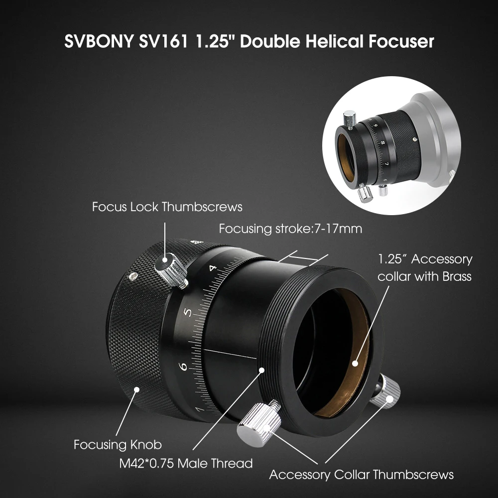 Svbony 1.25 "sv161 Doppelhelix fokus für Teleskop führungs fernrohr mit sv150 Adapter – Detail 2