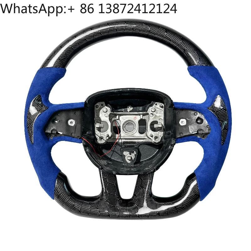 

Custom Leather Carbon Fiber Steering Wheel for Dodge Challenger Charger Challenger Hellcat Charger Challenger Srt RT