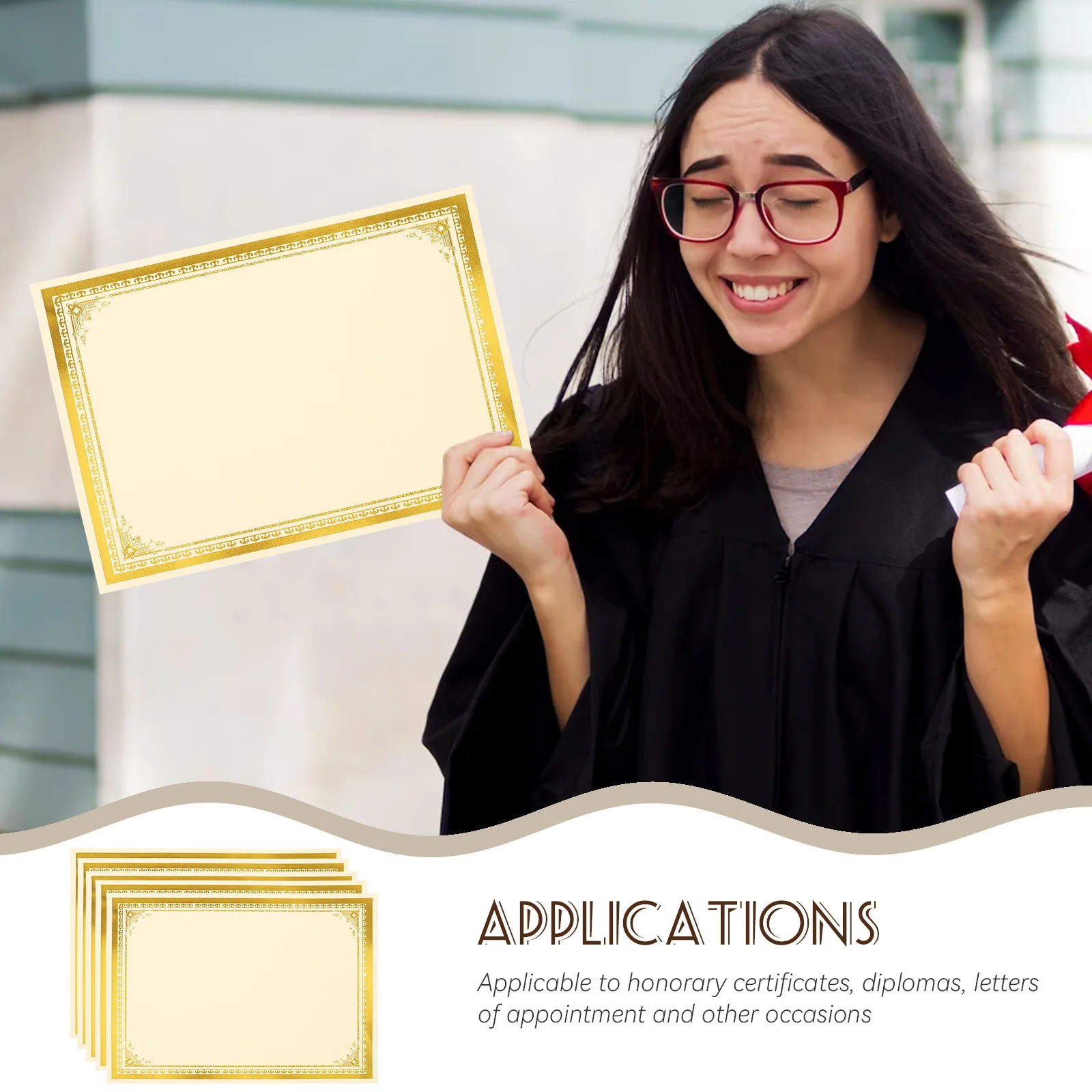 

10 Sheets Certificate Paper Practical Storage Use School Graduation Honor Blank Printable Diploma Paper Blank Certificate Papers