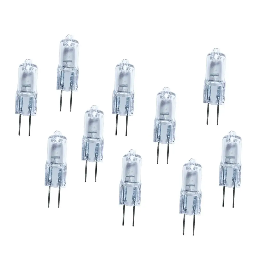 

Pack Of 10, Halogen Bi-Pin 6V 5W 5 watt Replacement Bulb Warm White G4 Base