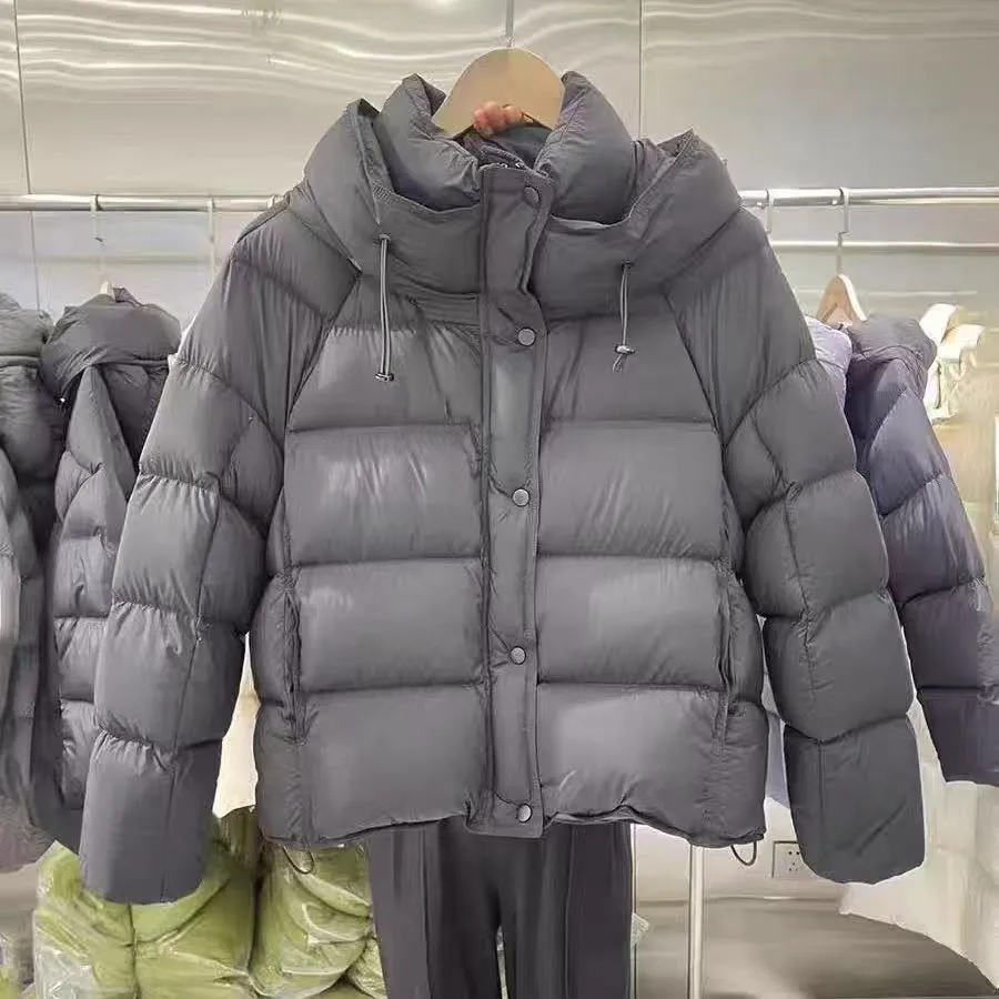 Winter New Fashion Women's Solid Color Long Sleeve Hooded Quilted Jackets Female Casual Trendy Simple Basic Parkas Clothes Tops