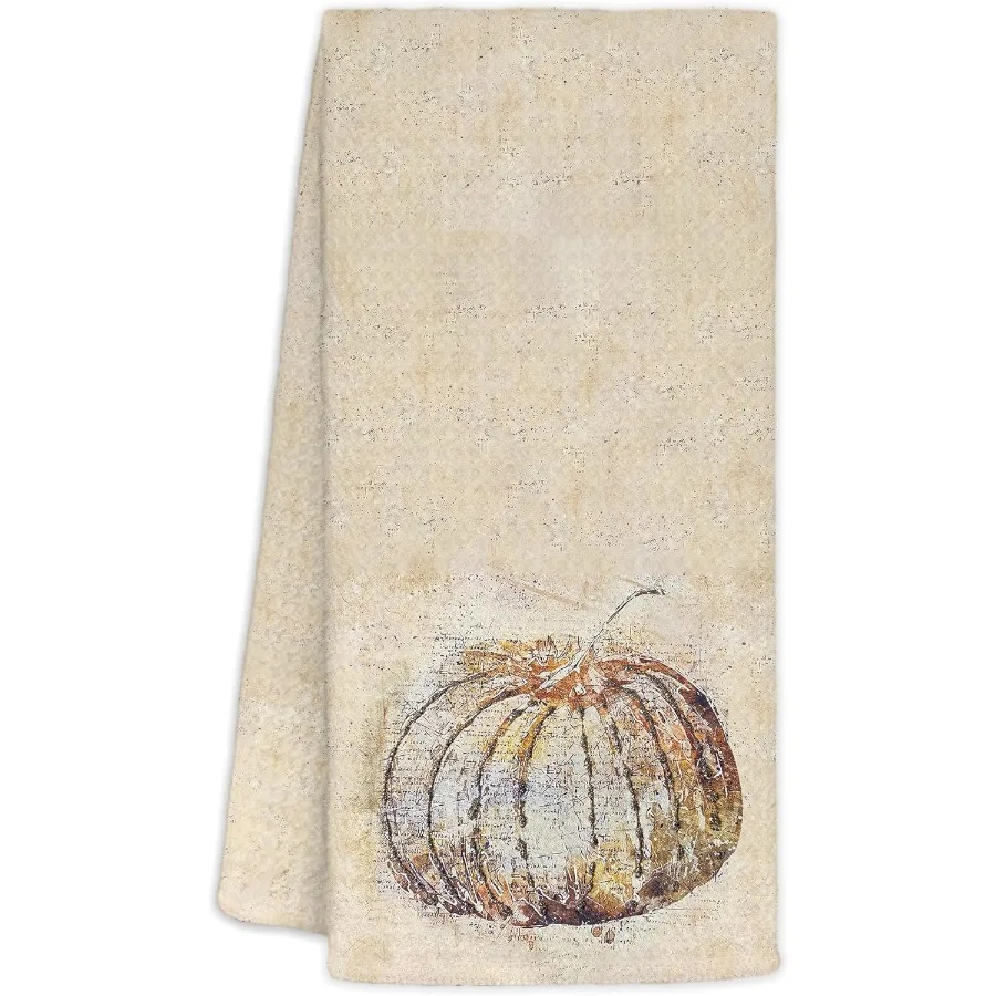 

Винтажные осенние кухонные полотенца с тыквой, осенние декоративные полотенца с тыквой для чая, ручные полотенца для кухни, осенний декор для ванной комнаты 16x24 Ih