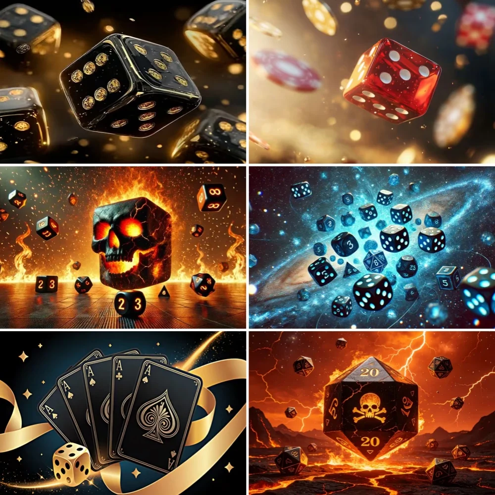 Casino Dice Poker Photography Backdrop Playing Cards Dice Pattern Banner Casino Night Game Party Decoration Background Supplies