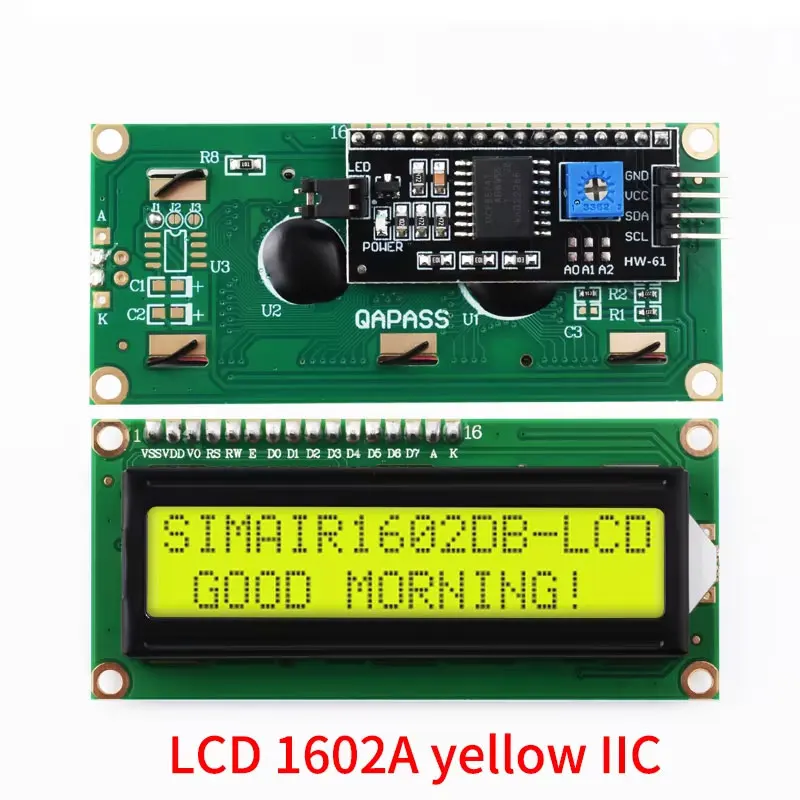LCD1602 1602A LCD Module Blauw/Geel Groen Scherm 16x2 Karakter LCD Display PCF8574T PCF8574 IIC I2C Interface 5 V/voor arduino
