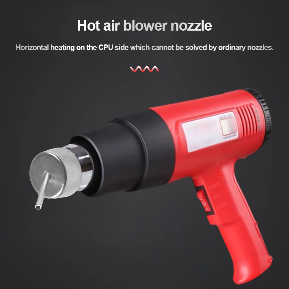 Untuk Nozel Udara Panas 858/858D, Nozel Pengelasan Sudut Lengkung 45 Derajat, Selongsong Nozel Heat Gun 3/5/7/8/10mm, 1-3 Buah Nozel Pengelasan