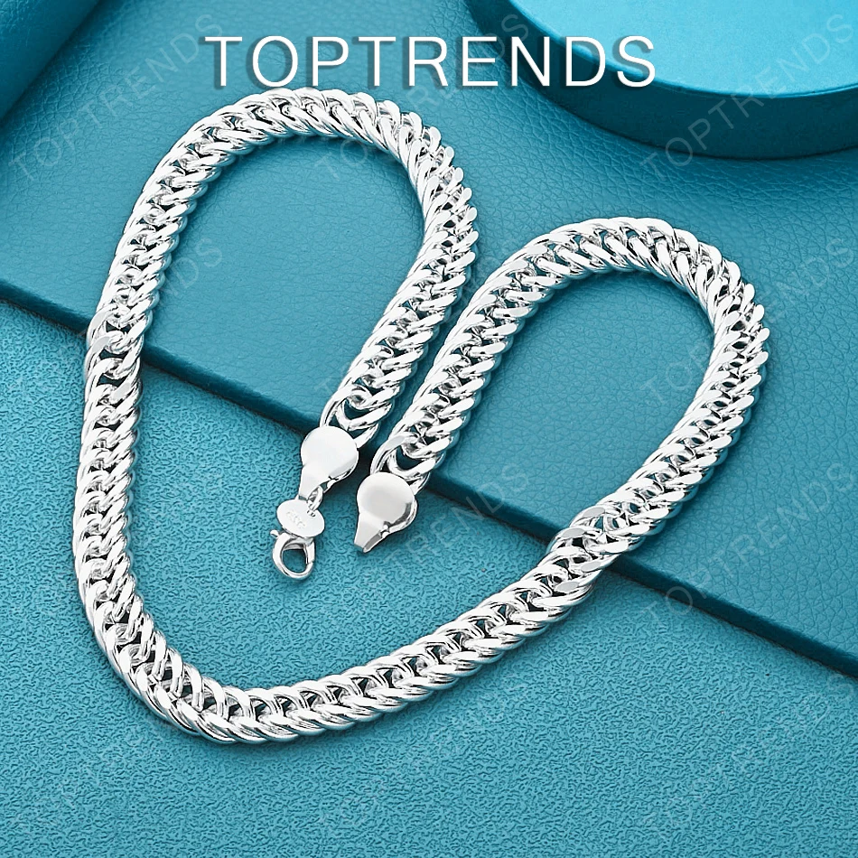 Wholesale Original 925 Sterling Silver 10mm Cuban Chain Necklace For Men Women Happy Party Anniversary Gift Jewelry Accessories