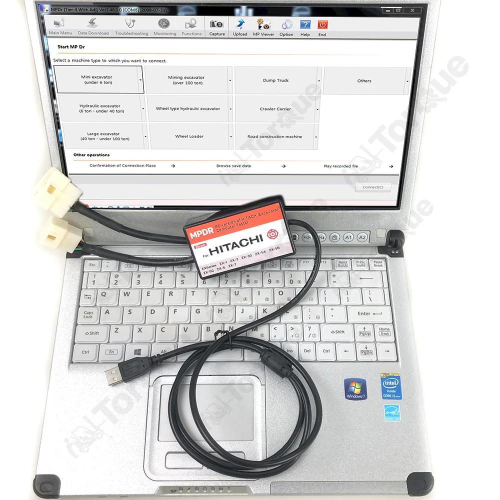 

CF C2 Laptop For Dr.ZX Diagnostic USB 4Pin Cable 6Pin Cont Connectors for Hitachi Diagnostic Scanner Excavator Diagnosis Tool