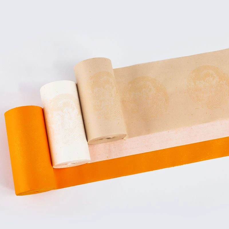 Antique Long Scroll Rice Paper Chinese Style Brush Calligraphy Practice Half Ripe Rice Paper Vintage Creative Couplet Rice Paper