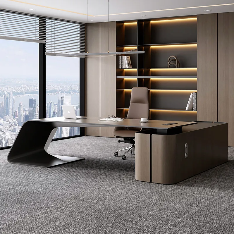 

Display Large Office Desk Multifunctional Design Luxury Long Standing Wooden Study Office Desk Modern Ufficio Trendy Furniture