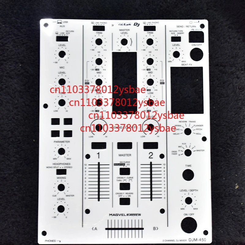 Faceplate Protective Skin Sticker for Pioneer DJM-450 DJ Mixer Black White
