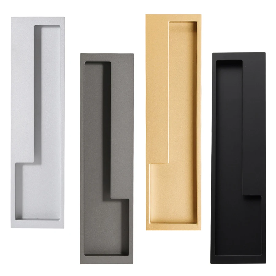 

European American Recessed Sliding Door Handles Invisible Hidden Wood Barn Door Kitchen Balcony Push Pull Door Handles