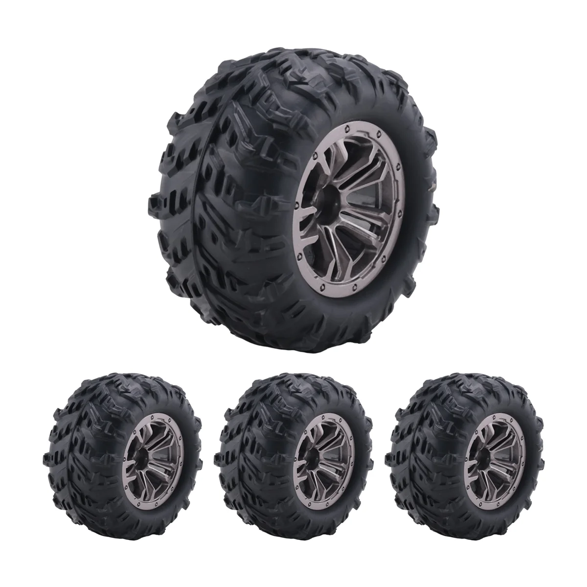 GOOD~4Pcs 80mm Wheel Tire Tyre for Xinlehong Q901 Q902 Q903 9130 9136 9137 9138 Hosim 1/16 RC Car Upgrade Parts,1