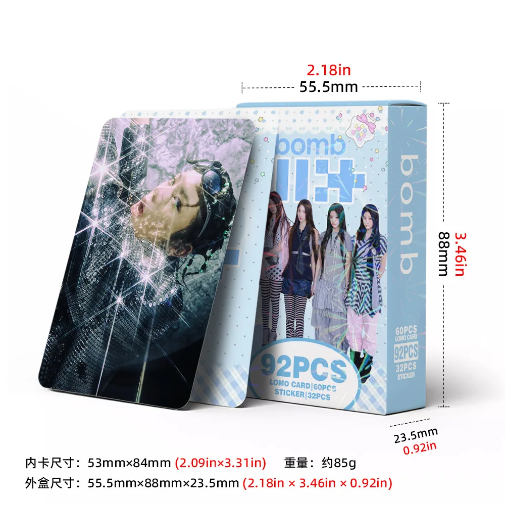 92A Girlgroup ILLIT Total Chain Neues Album BOMB Doppelseitige Promi-Fotokarten-Aufkleber Lomo-Karte – Detail 20