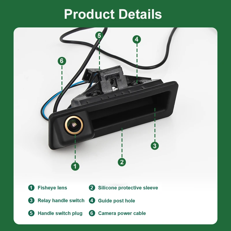 170 ° Samochodowa kamera cofania AHD 1080P do BMW E60 E39 E90 E82 E61 X1 E84 X5 E70 E92 E91 serii 3/5 E88 E93 X6 Night Vision