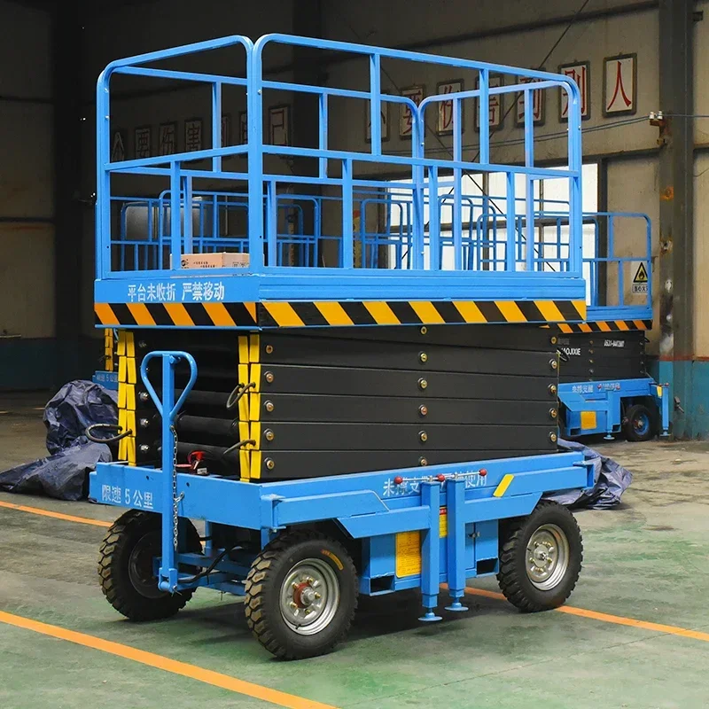 

Hydraulic Mobile Scissor Lift 10m 12m 14m 18m 300Kg 1T 2T Aerial Work Capacity Electric Tables Manlift Mobile Platform