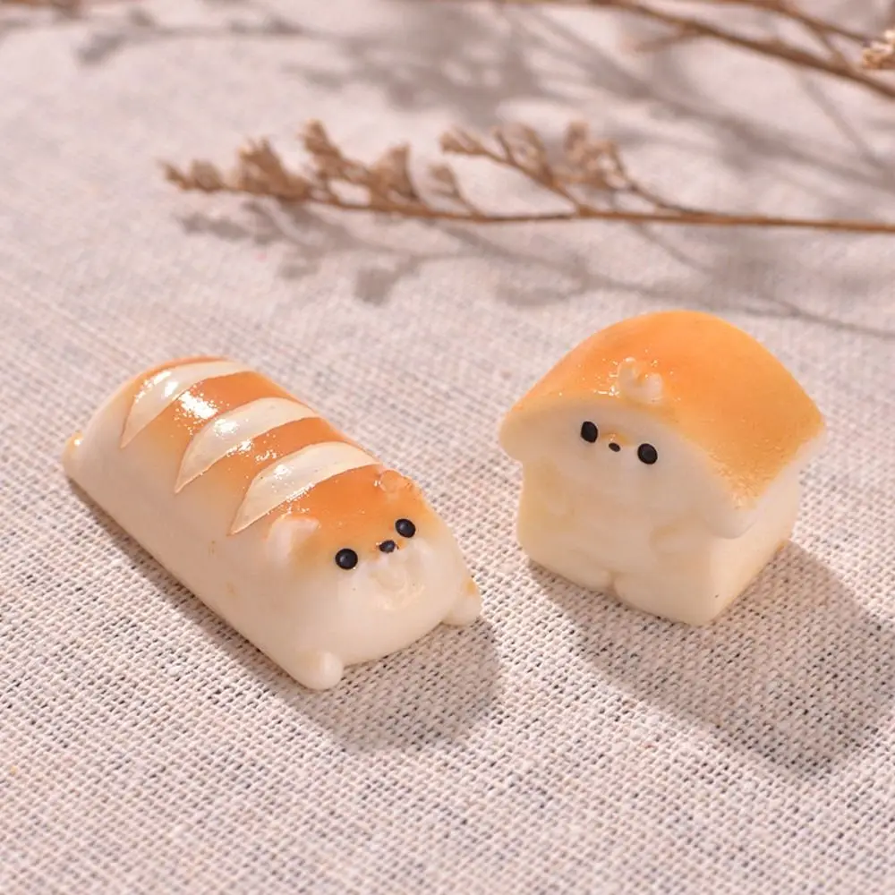 Figuras de pan de perro bonitas, artesanías en miniatura, Mini estatua de pan de perro, decoraciones DIY, adornos de pan realistas