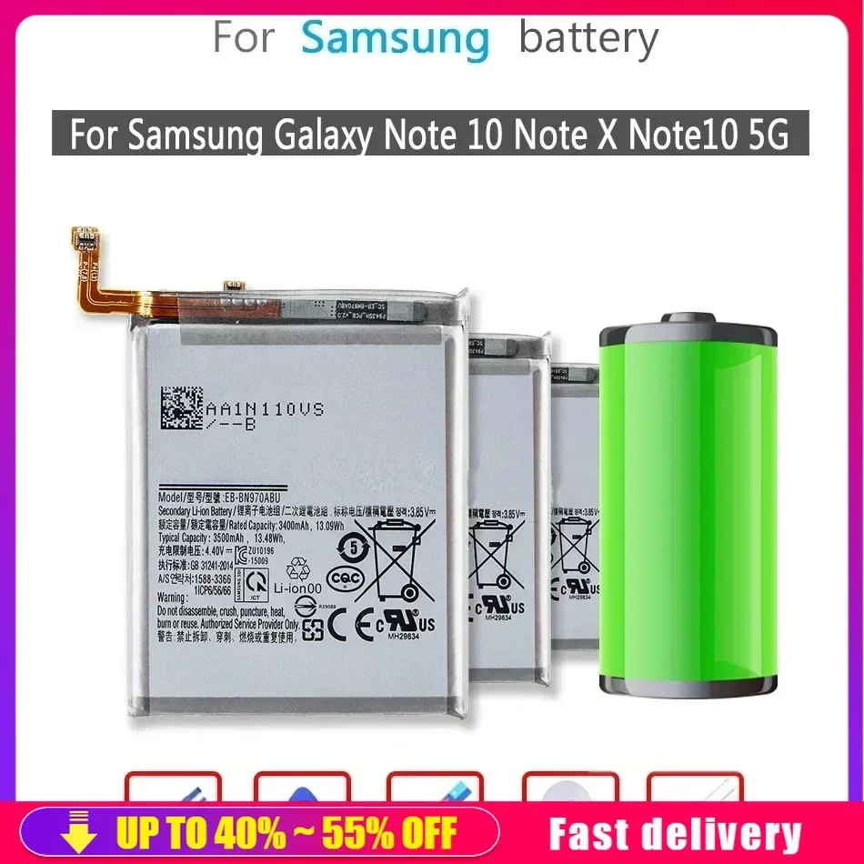 Mobile Phone Batteries  For Samsung Galaxy Note 10 Note X Note10 NoteX Note10 5G SM-N970 N970W N970F N970U N970N, EB-BN970ABU