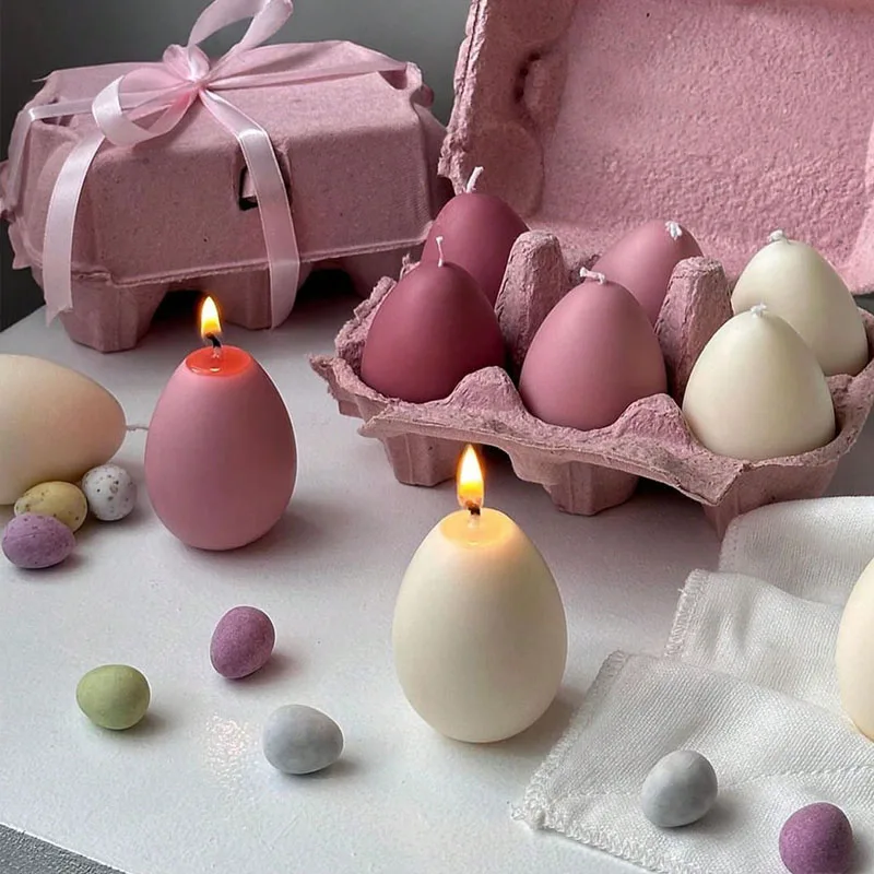 3D Ei-Kerzenformen DIY Osterei-Kerzen-Seifen-Gips-Silikon-Harzform Kerzenherstellungszubehör Ostergeschenk