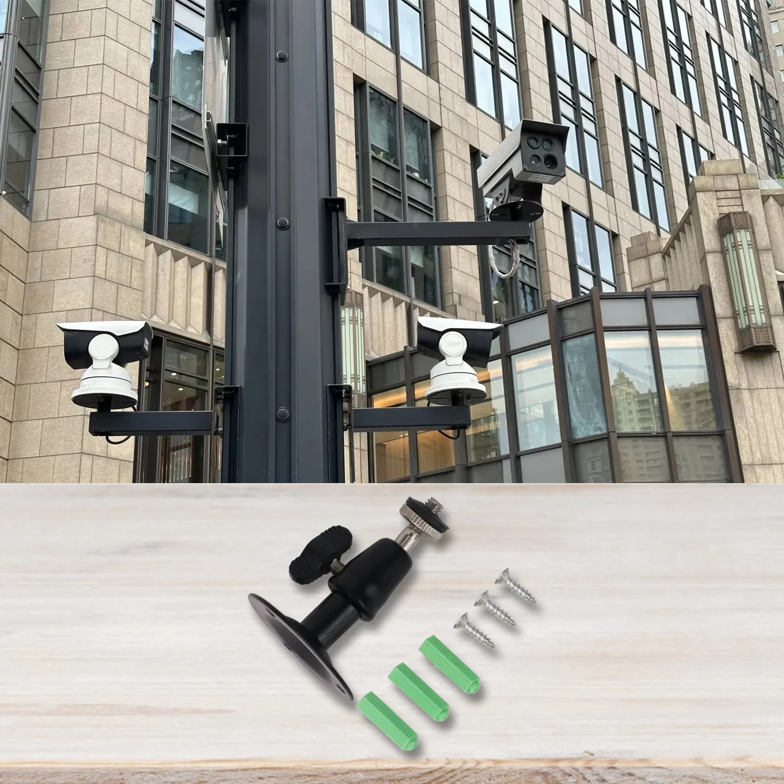 

1PC Wall Mount Bracket Metal Holder Secure Rotary Bracket For CCTV Camera Stand With Adjustable 180 Degree Viewing Angle