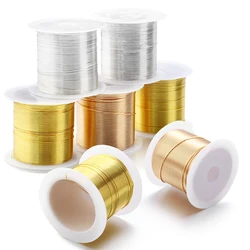 1 Roll Copper Beads Wire 0.3-0.8mm Gold Color Beading Cord Line Strings For DIY Jewelry Making Bracelet Necklace Accessories