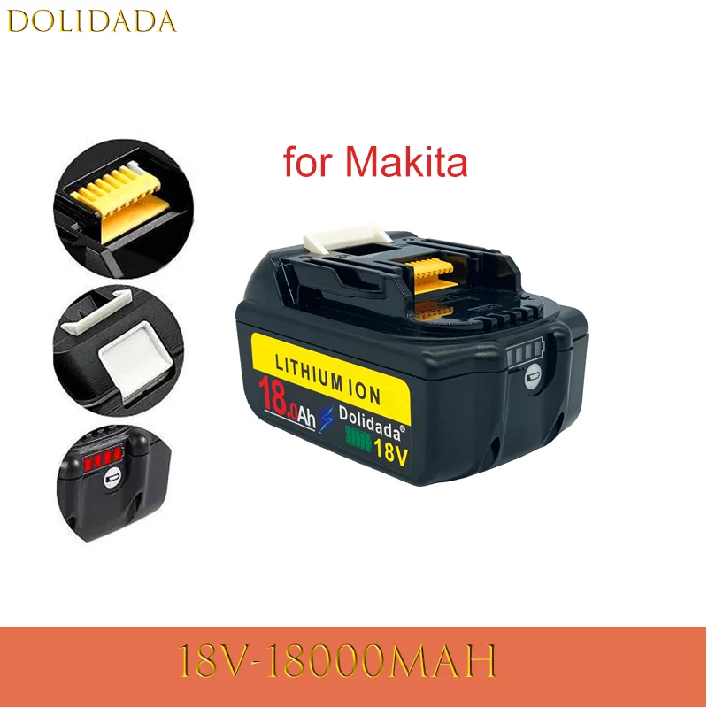 

For-Makita 18V 18000mAh Black Rechargeable Li-ion Battery Charge Faster Work Longer for-Makita Bl1880 Bl1860 Bl1830