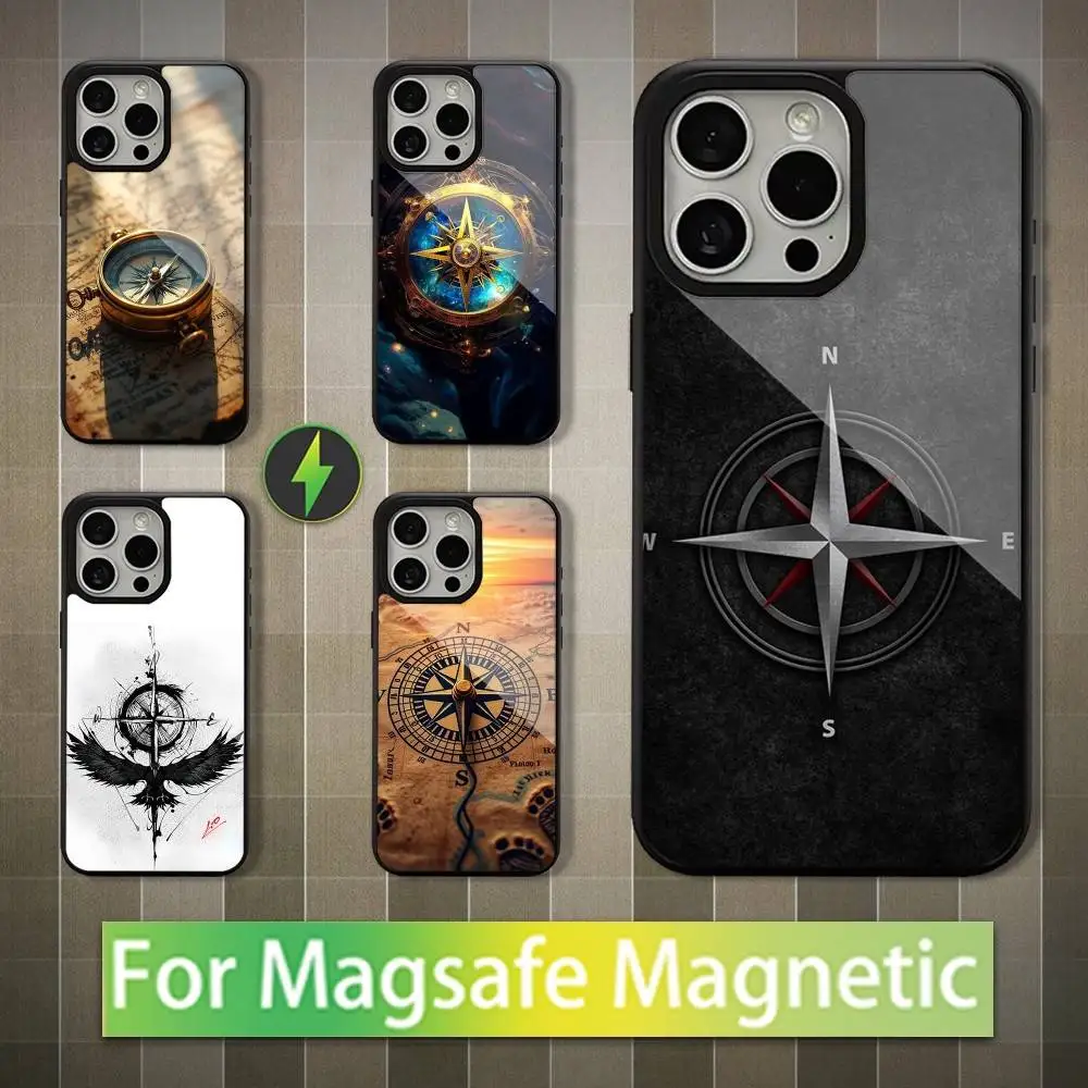 

Compass Direction Art Phone Case For iPhone 16,17,15,14,13,12,11,Pro,Max,Plus,Mini,Magsafe,Magnetic Wireless Charging Case