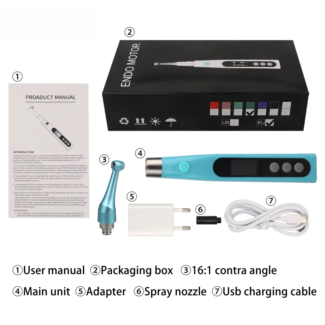16:1 Reduction Contra Angle Wireless Endo Motor –        Root Canal Treatment Device (Factory)
