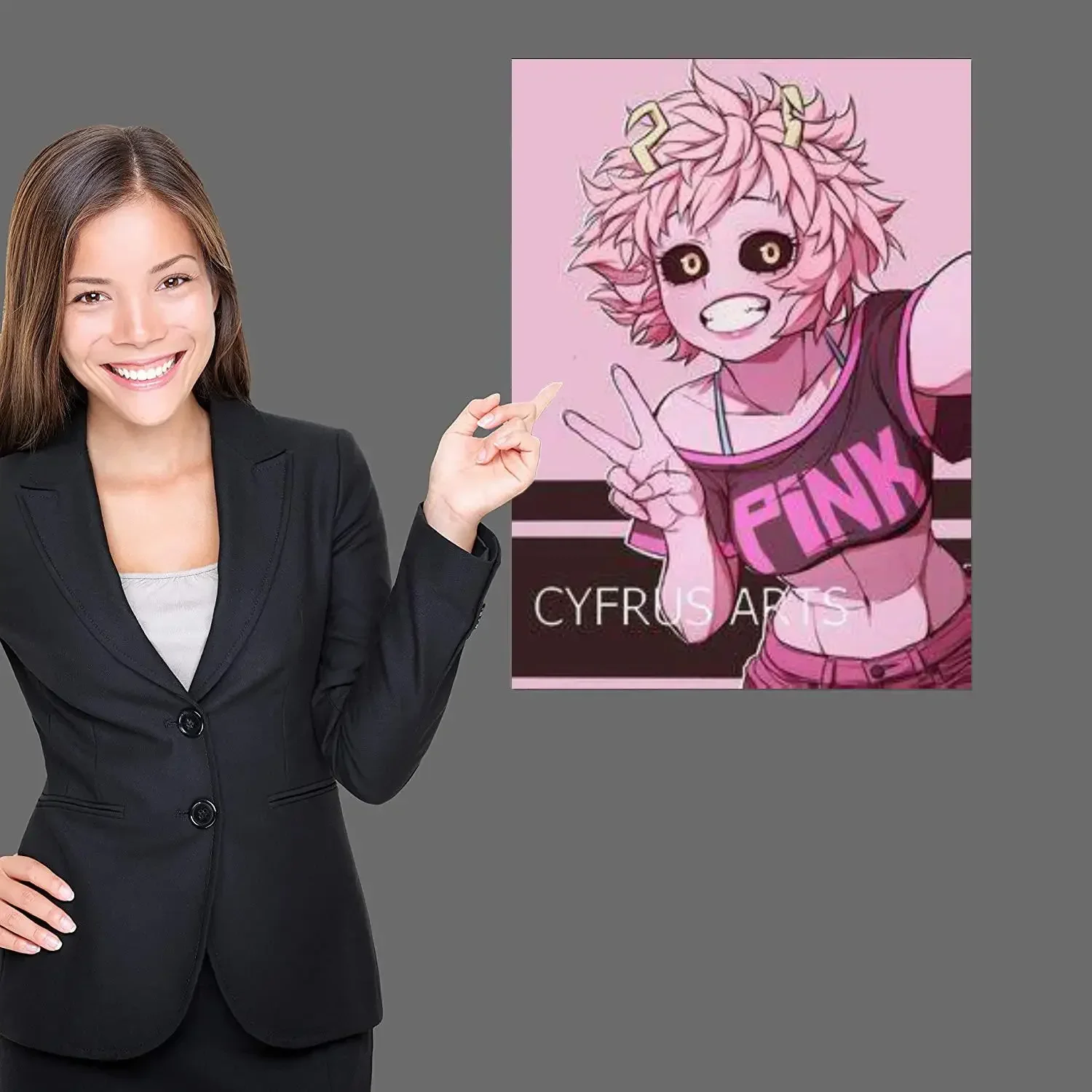 my hero academia mina ashido Poster Canvas Art Poster and Wall Art Picture Print Modern Family bedroom Decor Posters