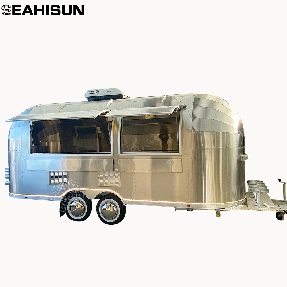 Camión de comida móvil con material de alúmina verificado, totalmente equipado a la venta, remolques de helados para hamburguesas y café, compra en EE. UU.