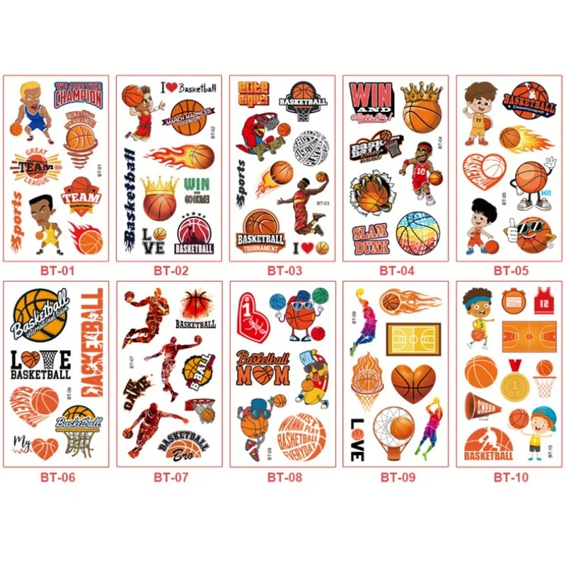 

Basketball Waterproof Temporary Tattoo Sticker For Kids Party Favors ( Send By Random )