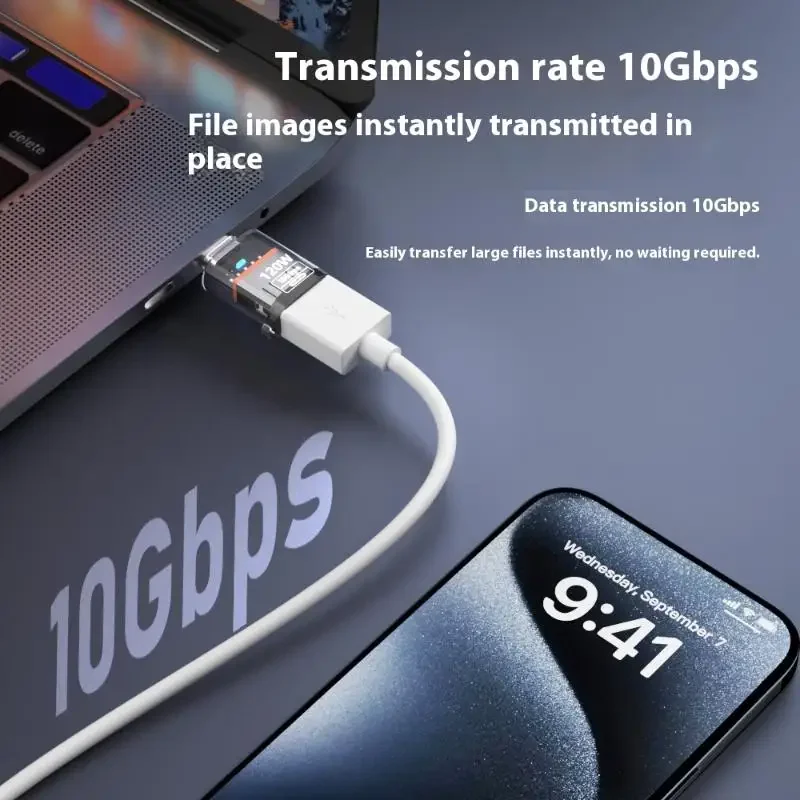 USB 3.2 إلى نوع C محول OTG شحن سريع 120 واط 10 جيجابايت عالية السرعة نقل الصوت للبيانات للكمبيوتر اللوحي الهاتف USB C محول