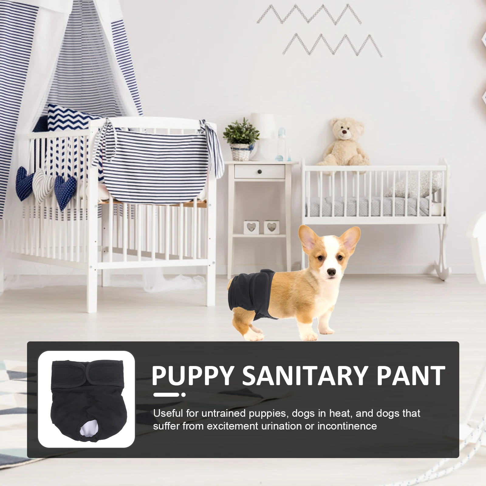 

1pcs Washable Physiological Pants Dog Sanitary Puppy Diapers Female Indoor Pet Diaper Reusable Soft Dog Panties For Incontinence