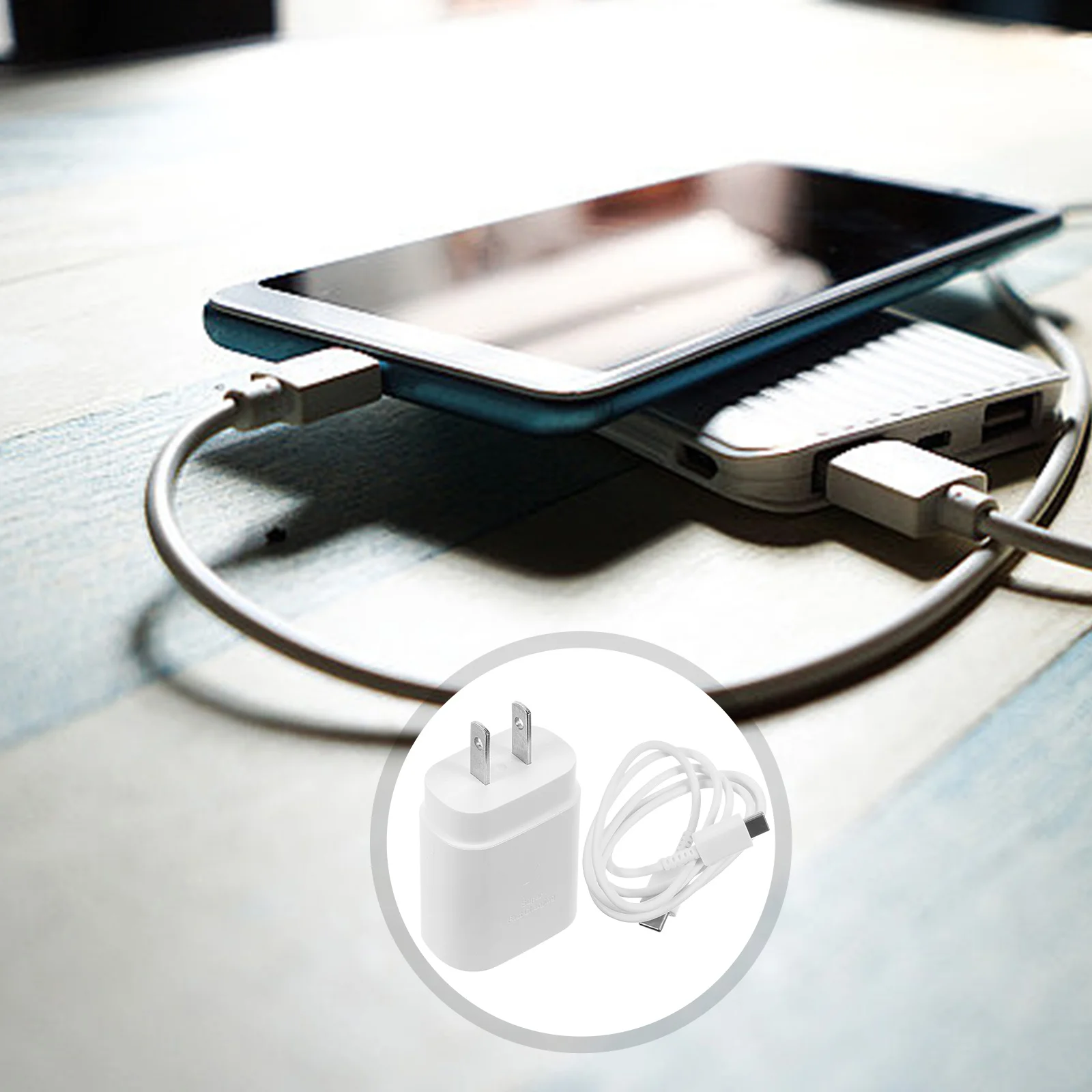 

25W Fast Charging Adapter USB Type C Cable for Note20 S20 Plus Note10 S21 Quick Portable Phone Stable