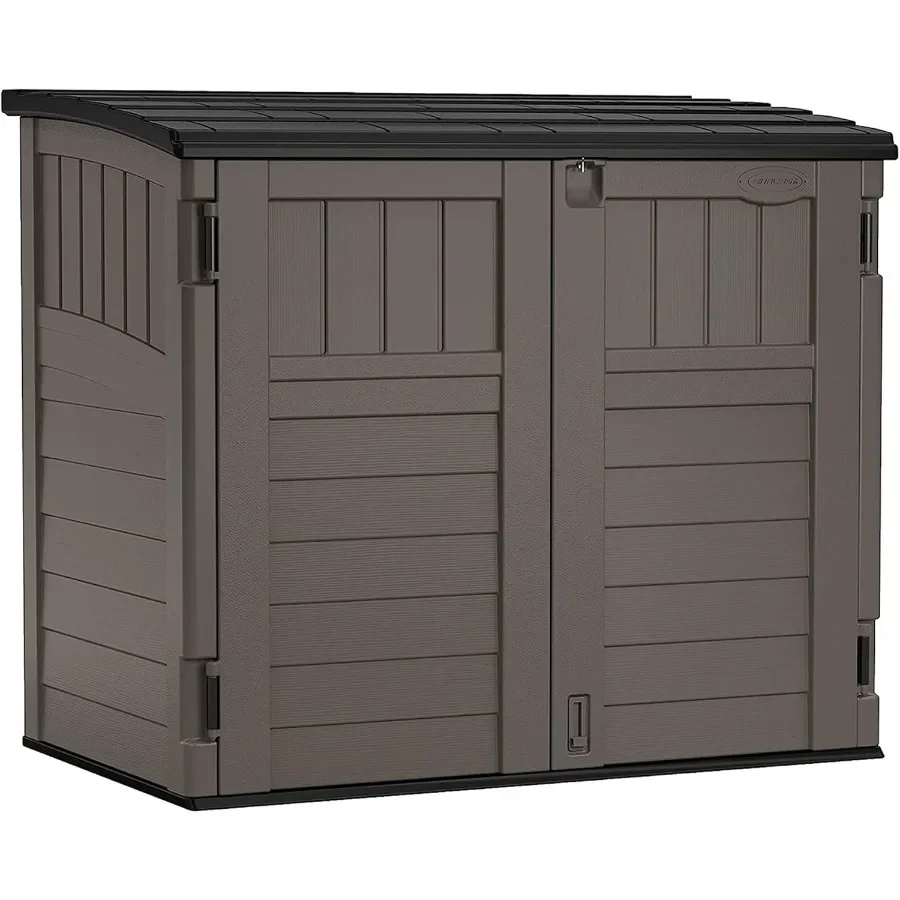 34 Cu Ft Horizontal Storage Shed, Resin, Lockable, Stoney Black