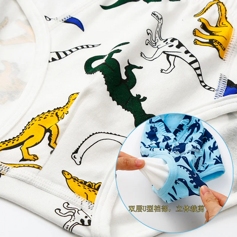 Cute Cartoon Boys Underwear Cotton Children Underwear Breathable Boy Briefs Dinosaur Cartoon Kids Panties 2-14Y Underpants