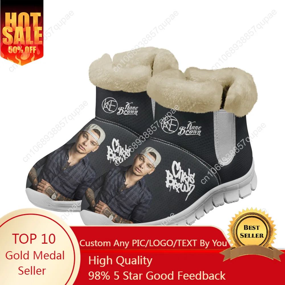 Kane Brown Country Music Singer Snow Boots Mens Womens Teenager Shoes Keep Warm Casual Lightweight Couple Sports Custom Sneakers