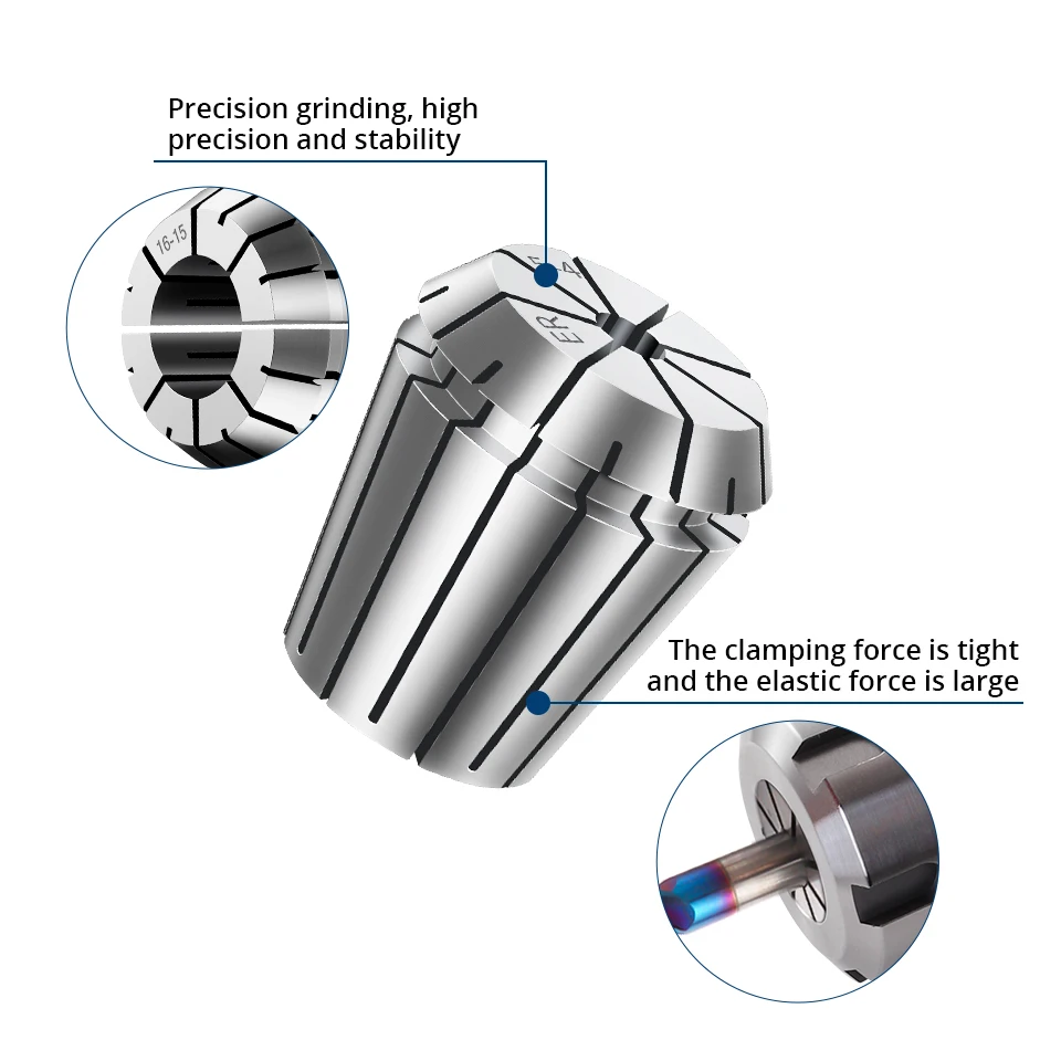 AA Grade High Precision ER Spring Collet 0.008mm, CNC Fixture Chuck ER11/16/20/25/32 for Milling Machine
