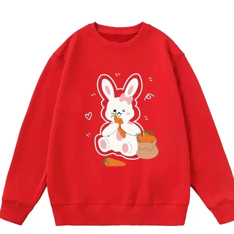 

Cute Fleece Warm Hoodies Women Rabbit Thicken Thermal Sweatshirts Printed Loose Sweatshirts For Autumn Winter Korean Fashion Y2k