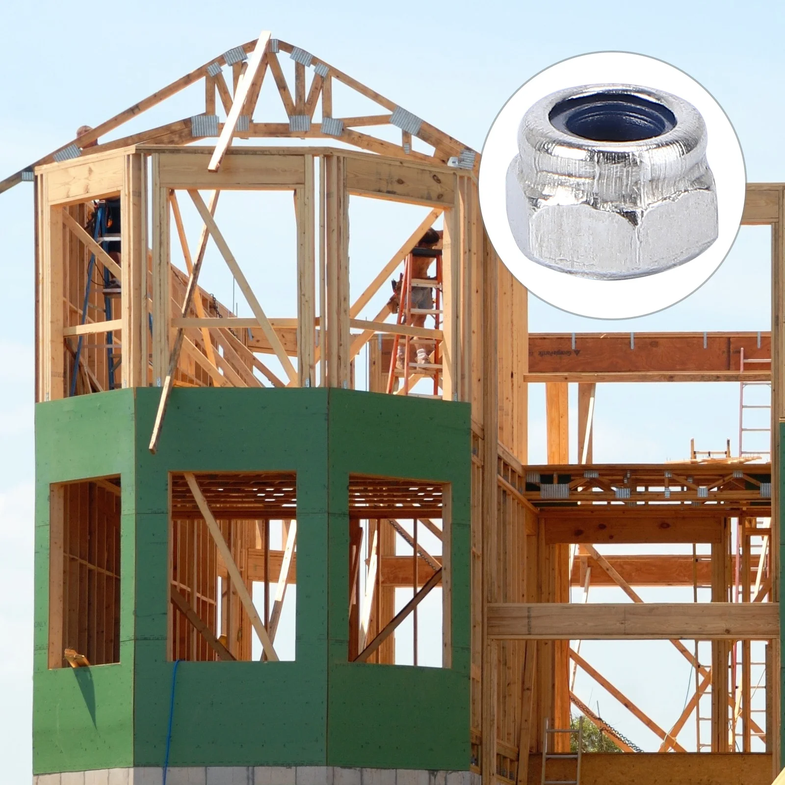 

100Pcs Self Locking Nuts Stainless Steel 304 Nylon Insert Corrosion Resistant Indoor Outdoor Use Stainless Lock Nuts