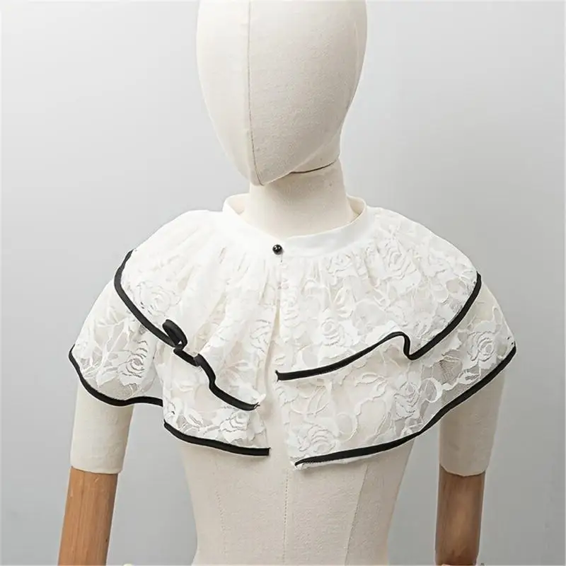 Lace Shoulder Overlay Collar Shawl for Portrait Styling, Costume Wear and Decorative Neckline Layering Use Accent 6XDA