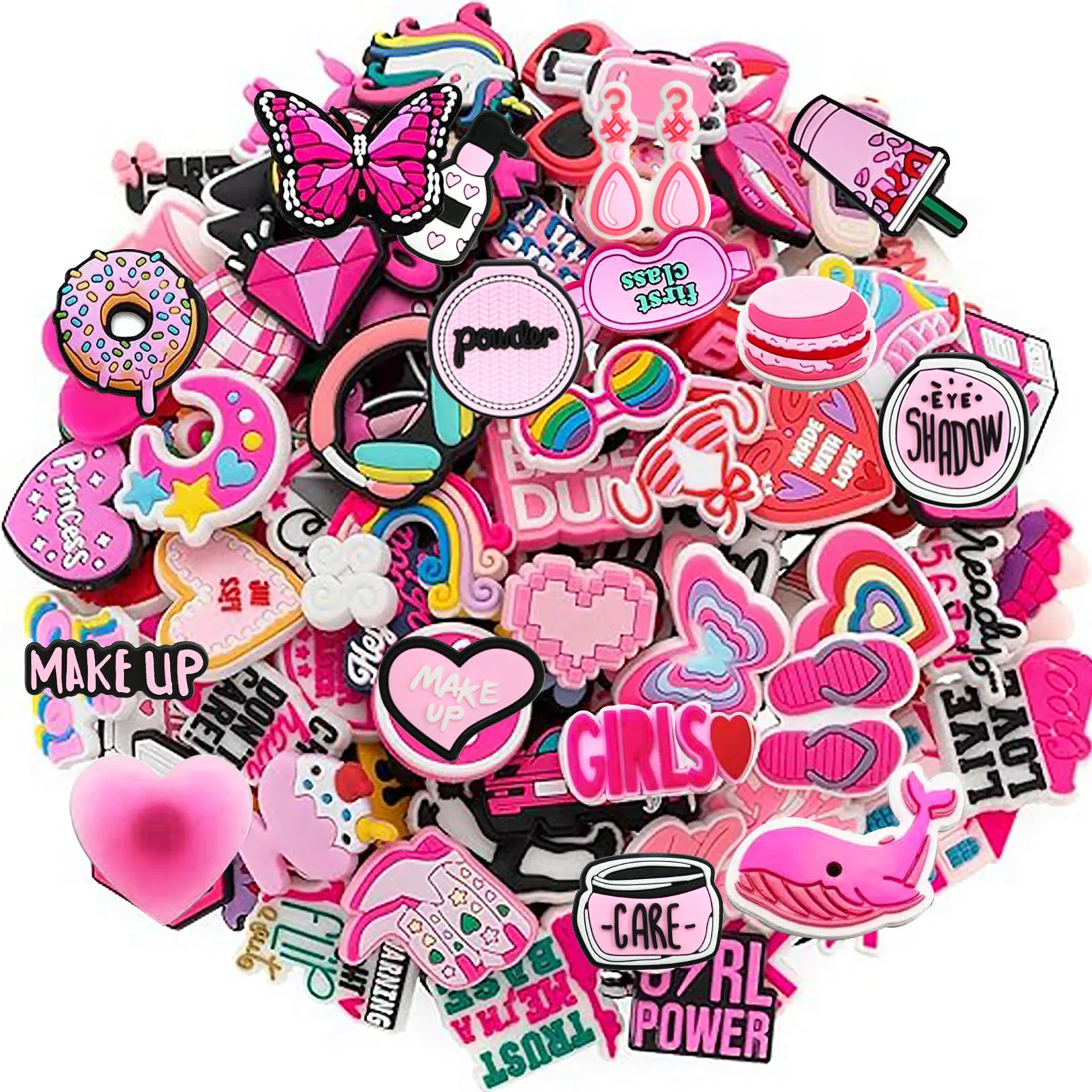 Random 30Pcs Shoe Charms , PVC Shoe Decorations Accessories for Christmas, Birthday, Party, Gift Shoes Pins for Men Women