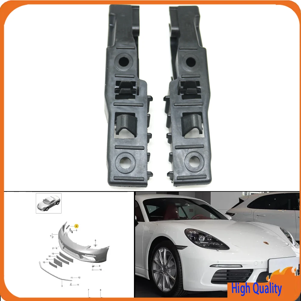 For Porsche 718 Cayman Boxster 982 2017-2026 Spyder 982 2019-2026 GTS GT4 Front Bumper Fixed Fastener Bracket Retainer Holder