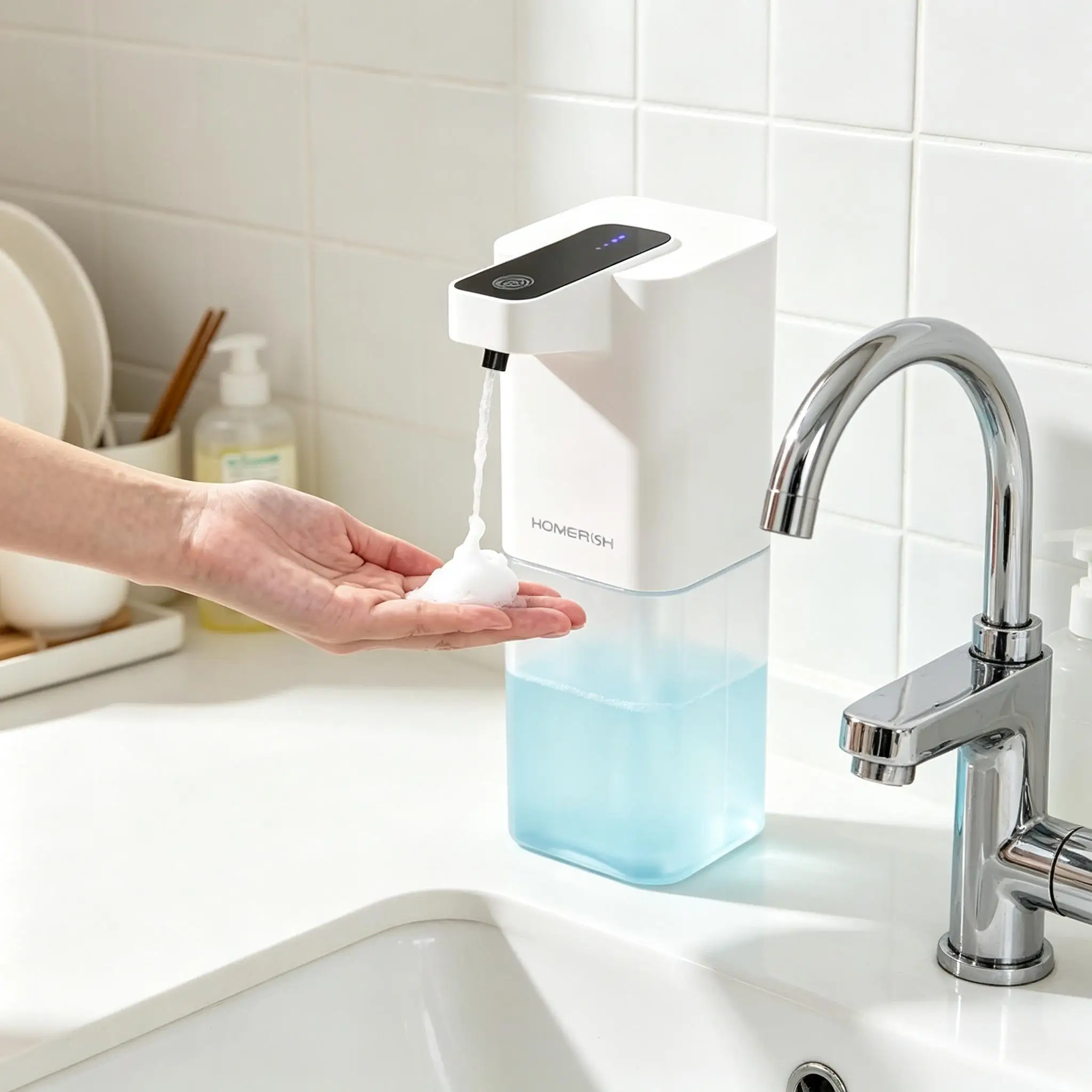 Detachable Automatic Soap Dispenser Large Capacity Refillable Liquid Dispenser Pump Touchless for Kitchen Bathroom