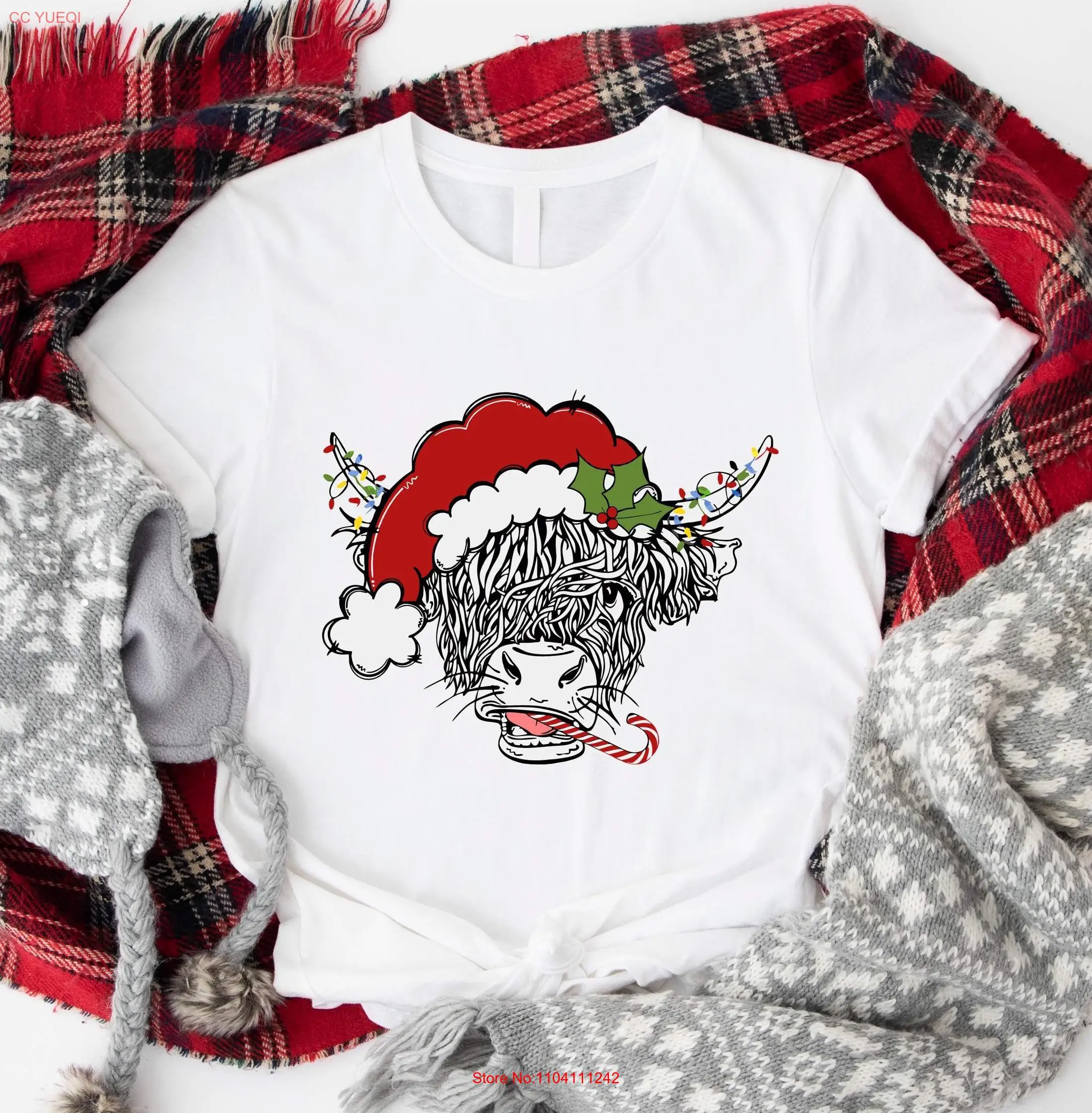 

Cow Christmas T Shirt Merry Heifers Christmoos SweaT Cute Farm 2024 long or short sleeves