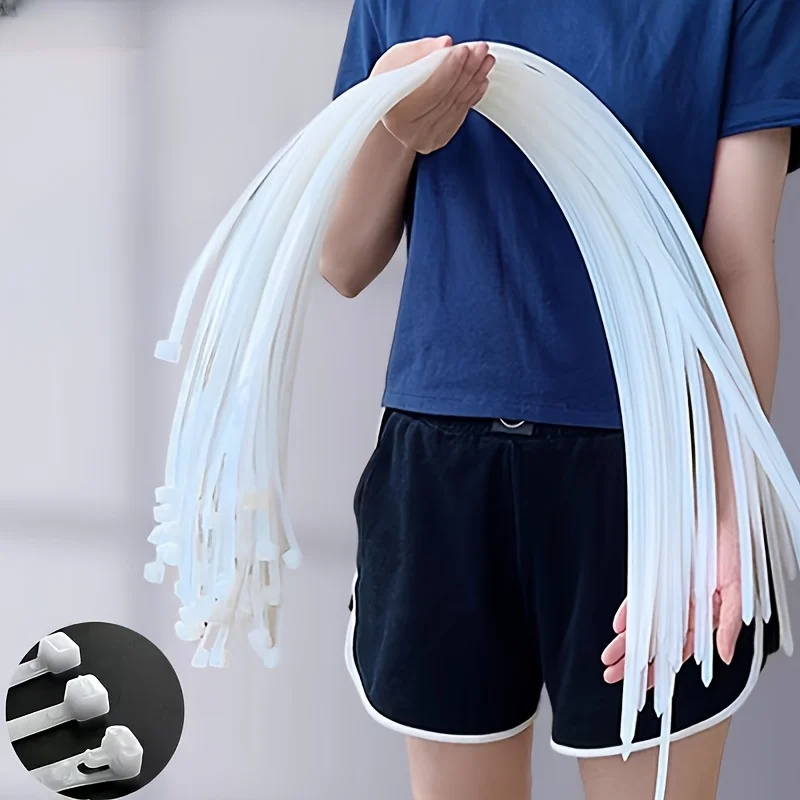 450 mm/250 unidades de bridas de nailon resistentes: bridas de nailon autoblocantes y fáciles de usar, para un atado y organización seguras en el hogar