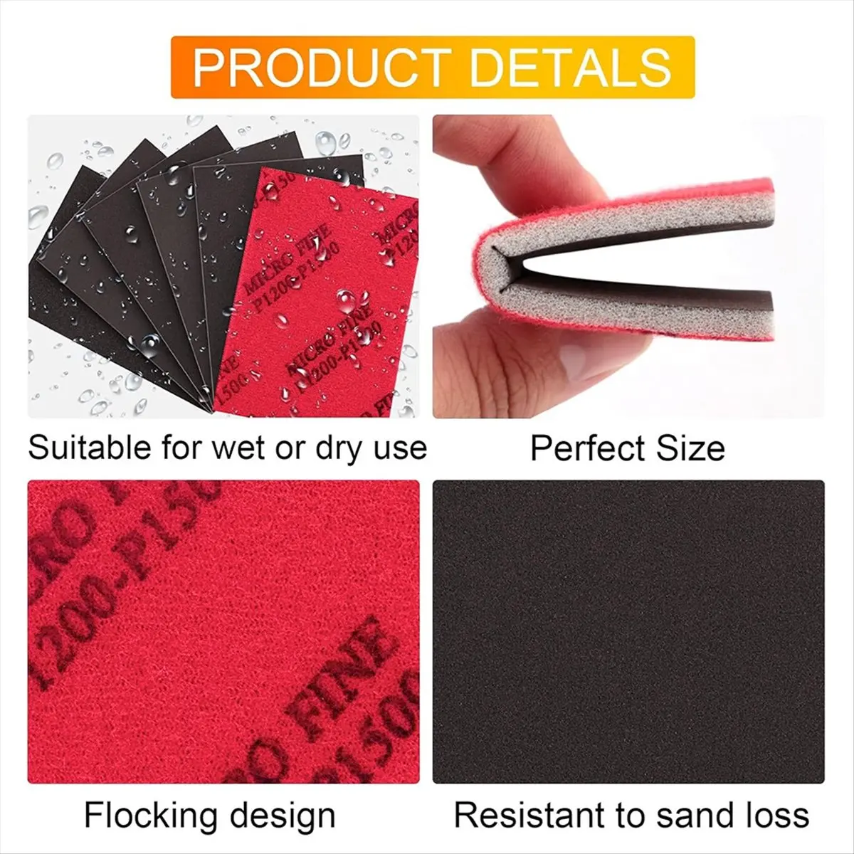 A63K& 320-3000 Grit Sanding Sponge Set, Fine Foam Sanding Pads, Wet Sanding Paper, Sanding Sponges for Wood, Drywall Sanding