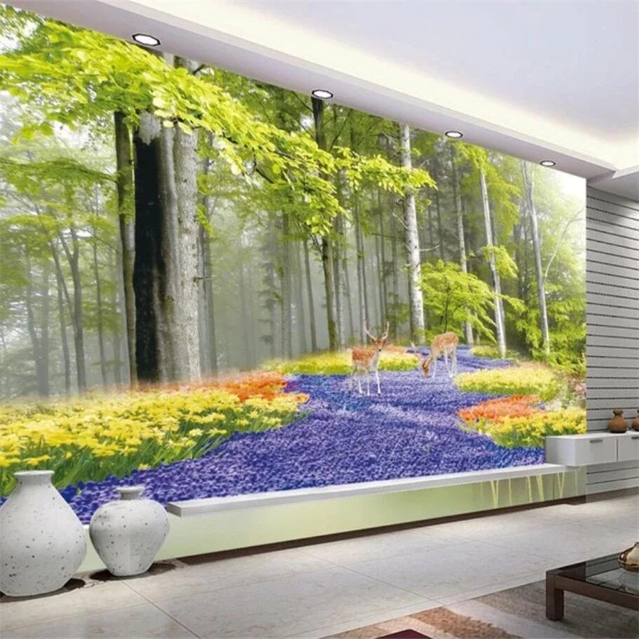 Custom wallpaper 3D stereo photo mural park landscape garden TV background wall Misty Jungle papers home decor Living Room mural