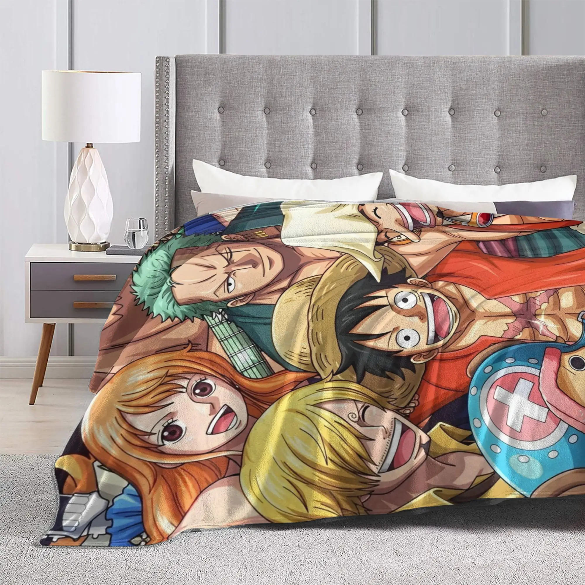 Coperta monopezzo anime in pile monopezzo divertente coperta calda per biancheria da letto lounge autunno/inverno